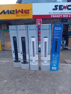 Maxi White 40 Oscillating Tower Fan 60 Angle 3 Speed Settings