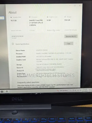 Laptop Dell G3 15 3500 16GB Intel Core i7 SSD 1T