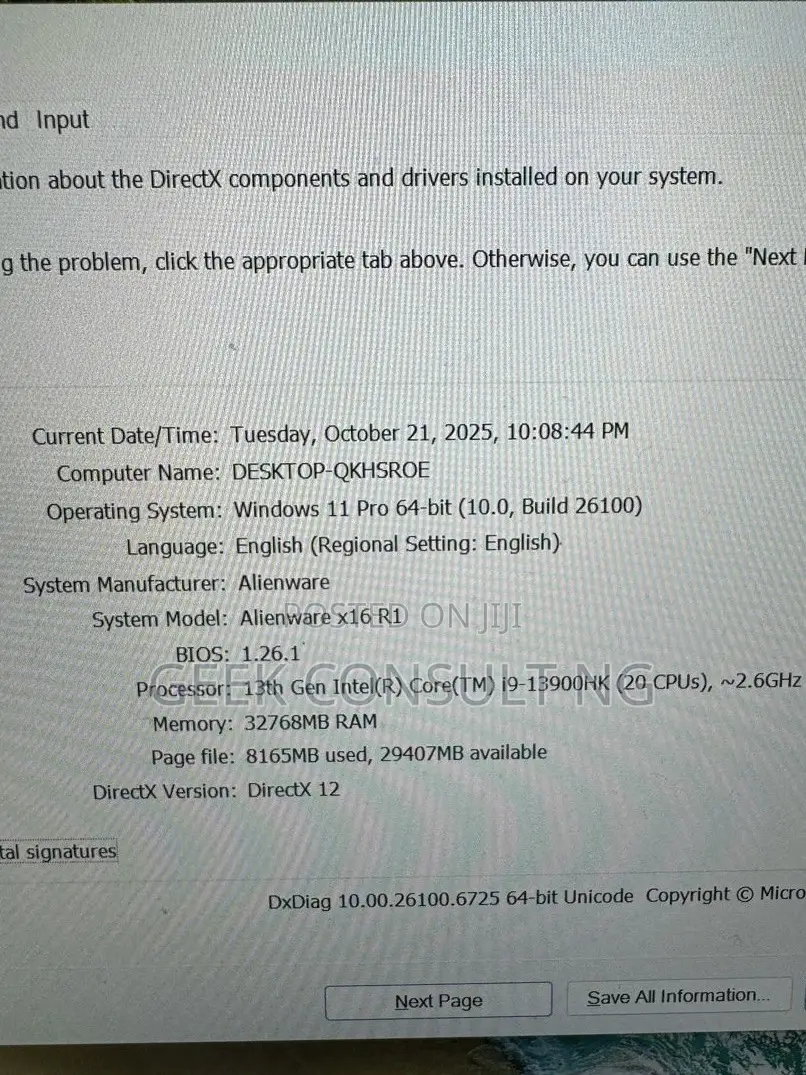 Laptop Dell Alienware x16 32GB Intel Core i9 SSD 1T