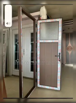 Luxury PVC Bathroom Door With Glass Panel | Waterproof Toilet Door