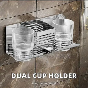 Stainless Steel Double Toothbrush Holder