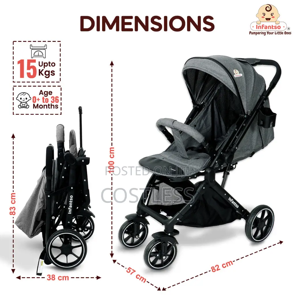 Kidilo Lightweight Double-Fold Baby Stroller.