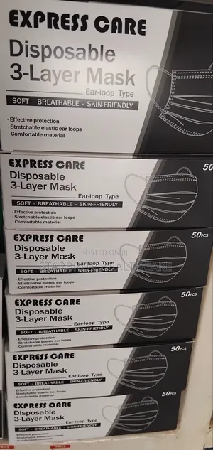 Disposable Face Mask - Black (3 Ply, Earloop Design)