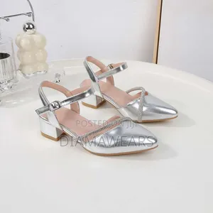 Silver Kiddies Low Heel Slipon