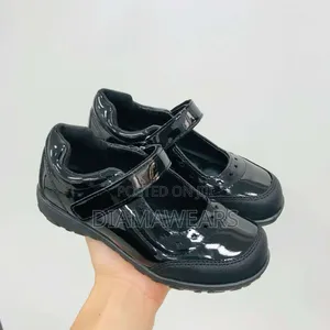 Girls Black Low Heel School Quality Shoe