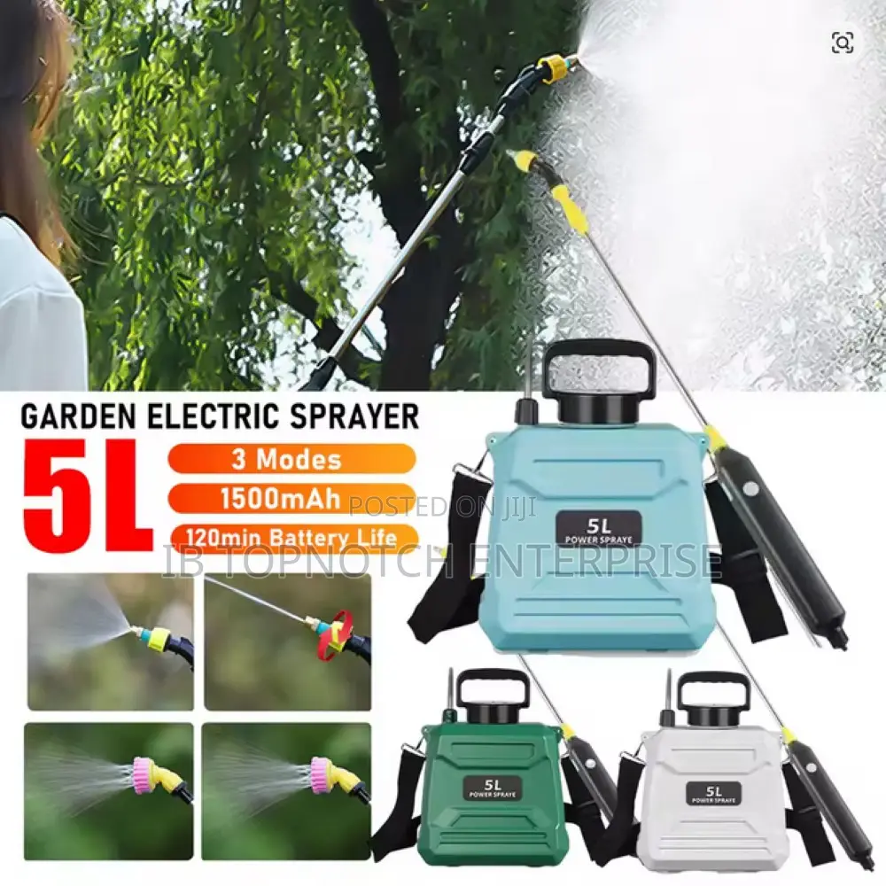 5l Electric Sprayer With Adjustable Nozzle Usb Charging Handle