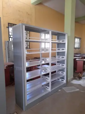 Double-Sided Metal Library Shelf