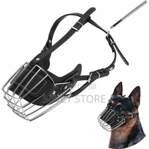 Metal Pet Wire Basket Muzzle for Dogs - Xlarge - Black
