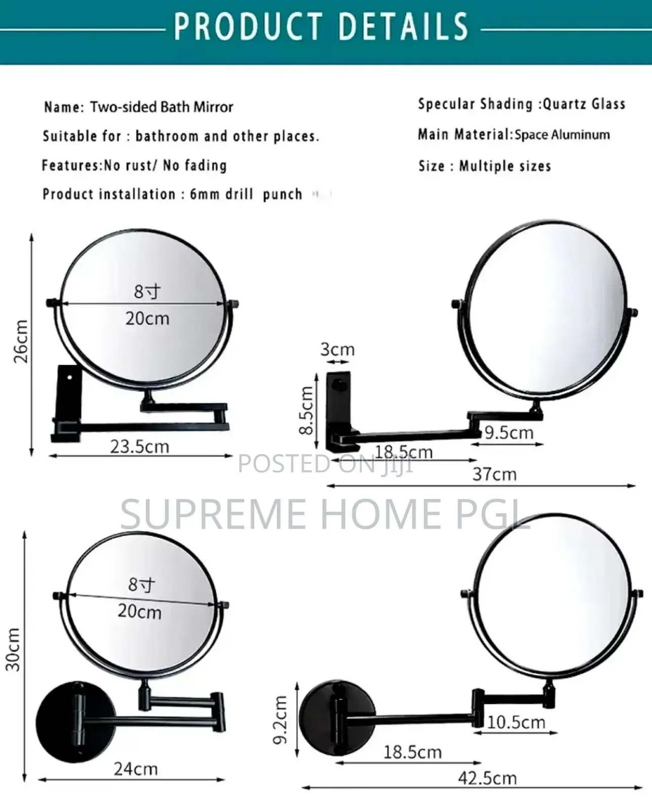 High Quality Bathroom Magnifying Mirror