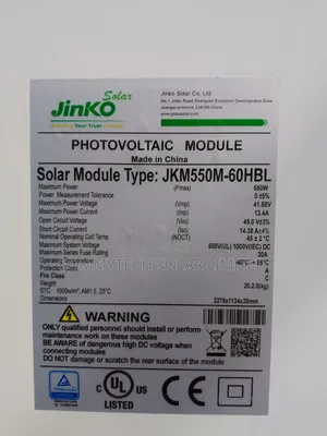 550w Jinko Solar Panel