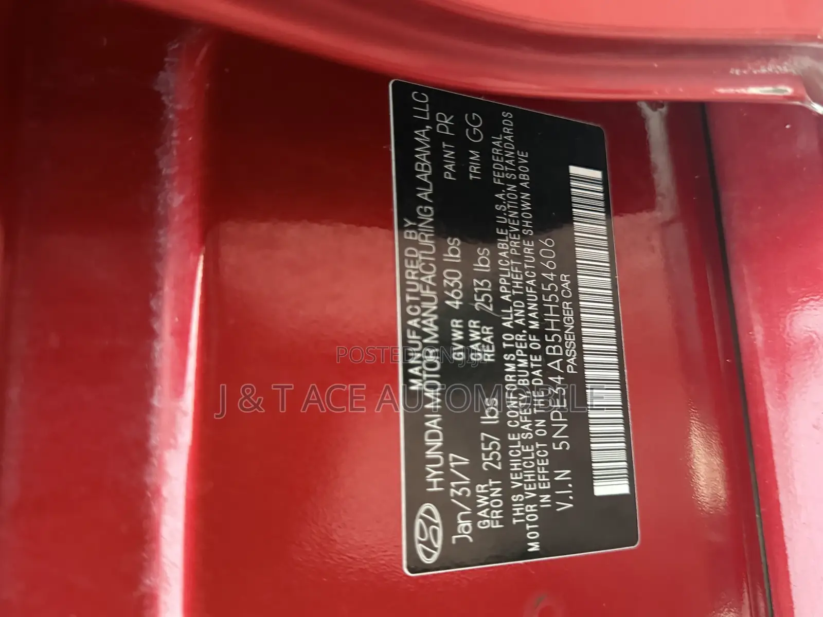 Hyundai Sonata 2017 Red