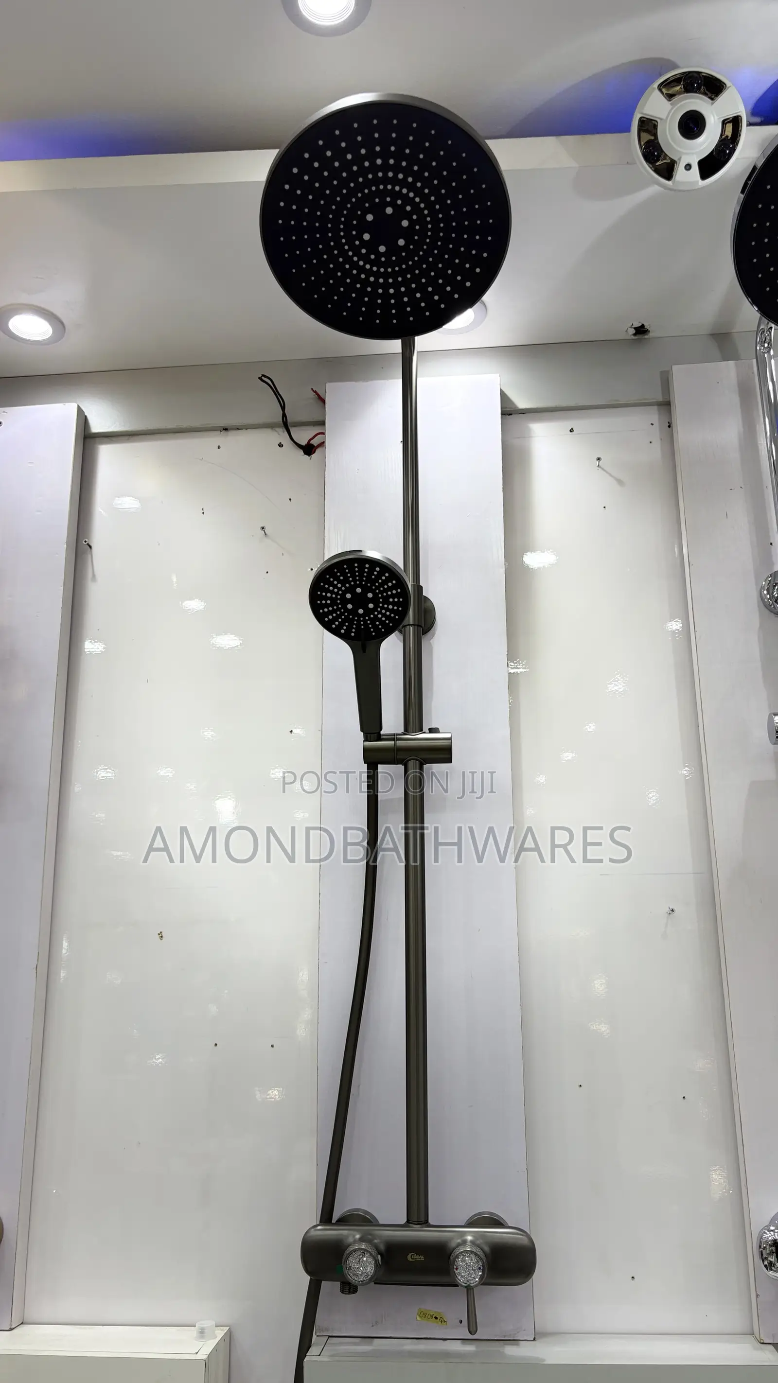 Luxury Grey Crystal Shower Set