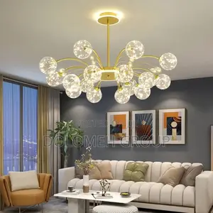 Clear Glass Nordic Chandelier Gold