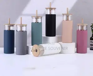 500ml Glass Water Bottle With Straw