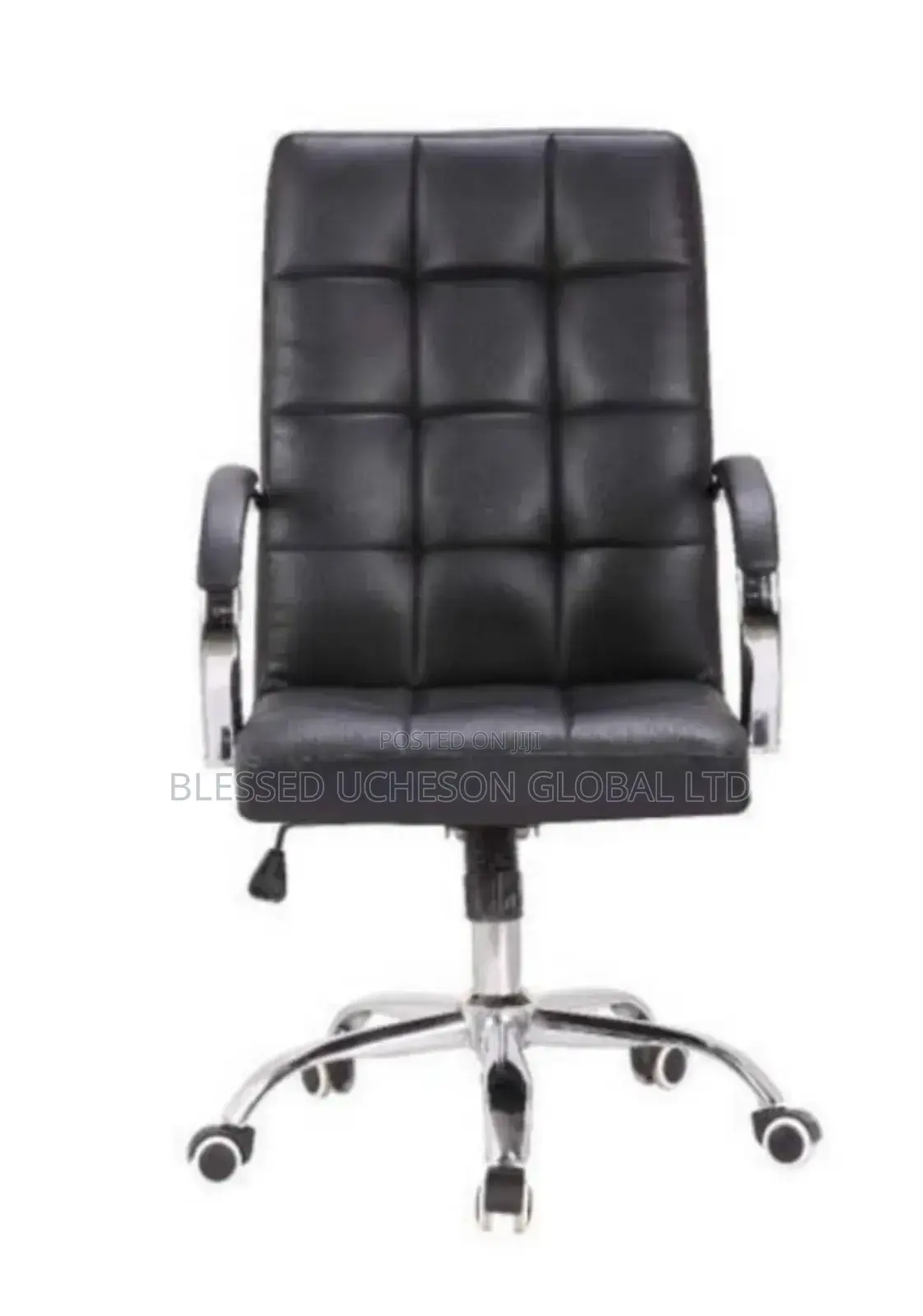 Generic High Back Leather Executive Office Swivel Chair - Black.