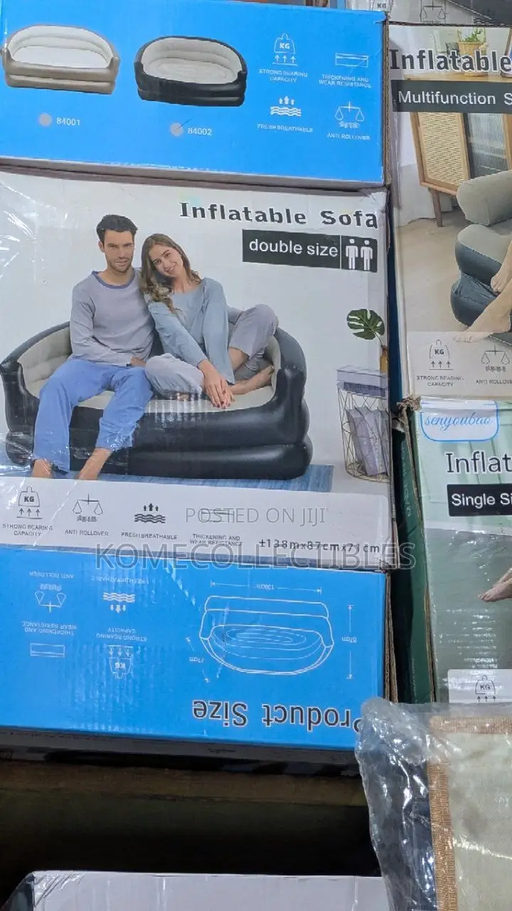 Inflatable Double Sofa With Foot Pump, Inflatable Couch for Two