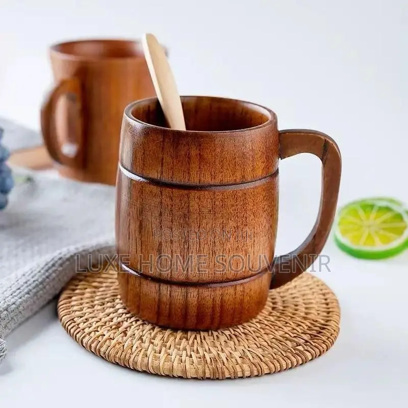 Bamboo Wooden Cup With Handle