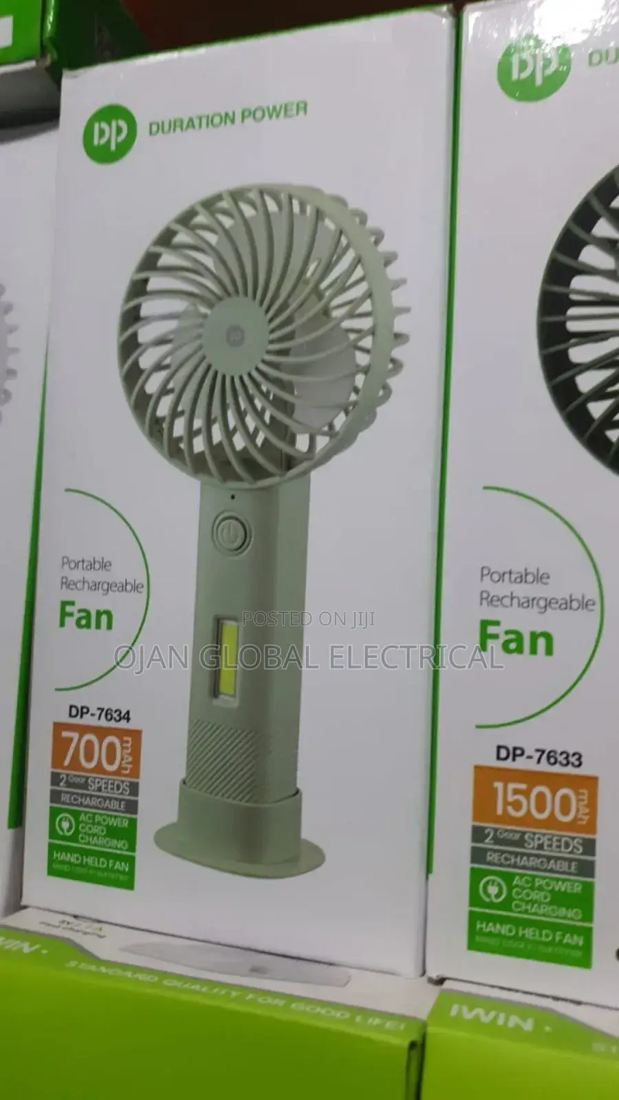 Duration Power Rechargeable Fan