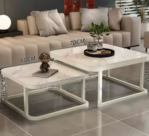 2in1 Square Combination Creative Scalable Metal Glass Center Table