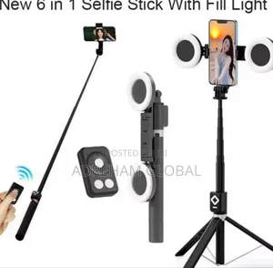 Super Long Selfie Stick Tripod With Light Wireless Bluetooth Remote