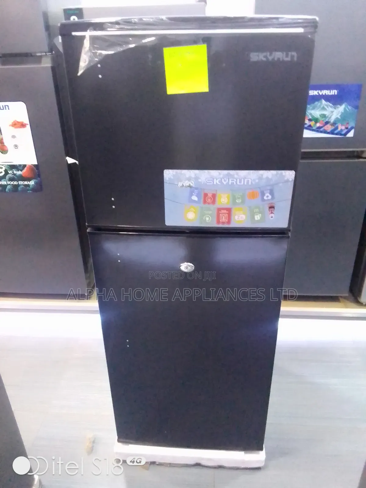 Skyrun Refrigerator 118 Litres Black and Silver Colour