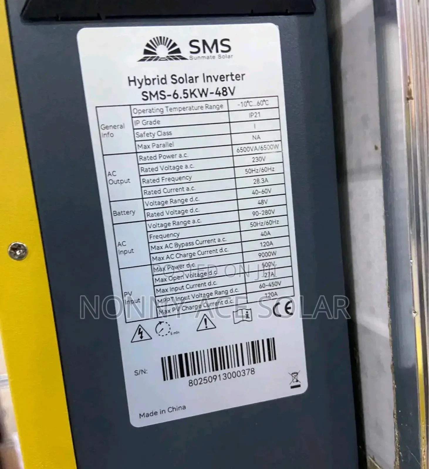 SMS 6.5kva 48v Hybrid Inverter