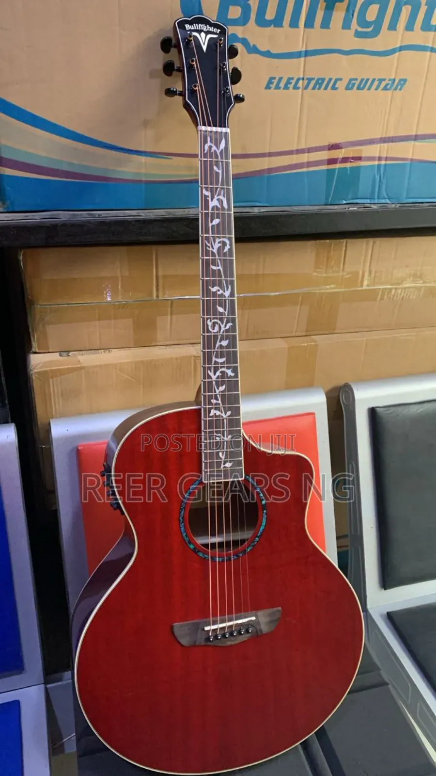 Red Bullfighter Semi and Electro Acoustic Guitar