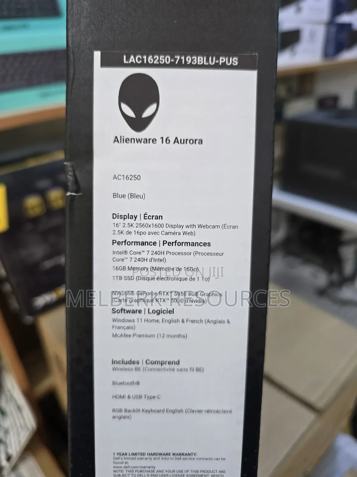 New Laptop Alienware 16 Aurora 16GB Intel Core 7 SSD 1T