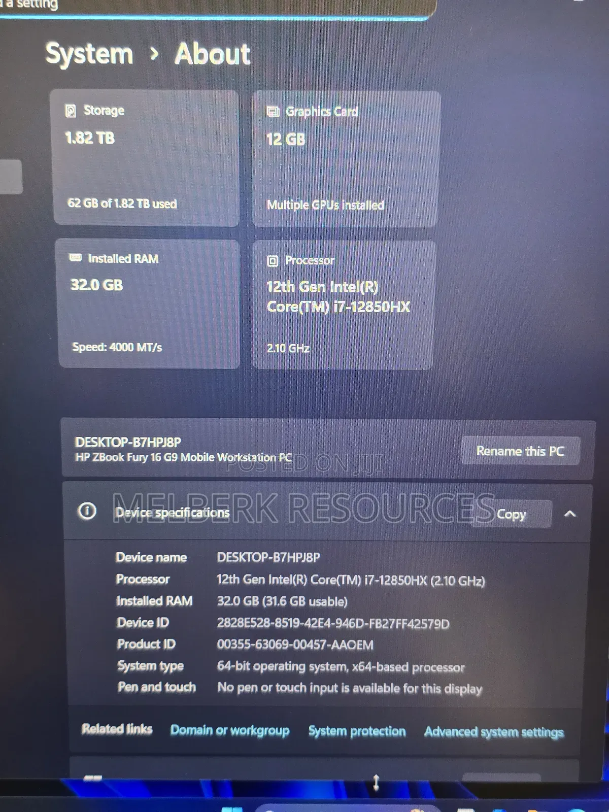 Laptop HP ZBook Fury 16 G9 32GB Intel Core i7 SSD 2T
