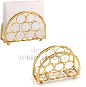 Gold Decorative Napkin Holder for Tables, Kitchen, Restaurant and Bar