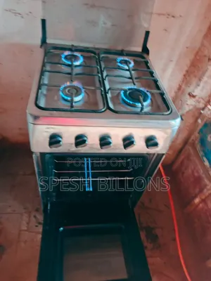 4 Burners Gas Cooker | Oven Grill Function for Home Industrial Use