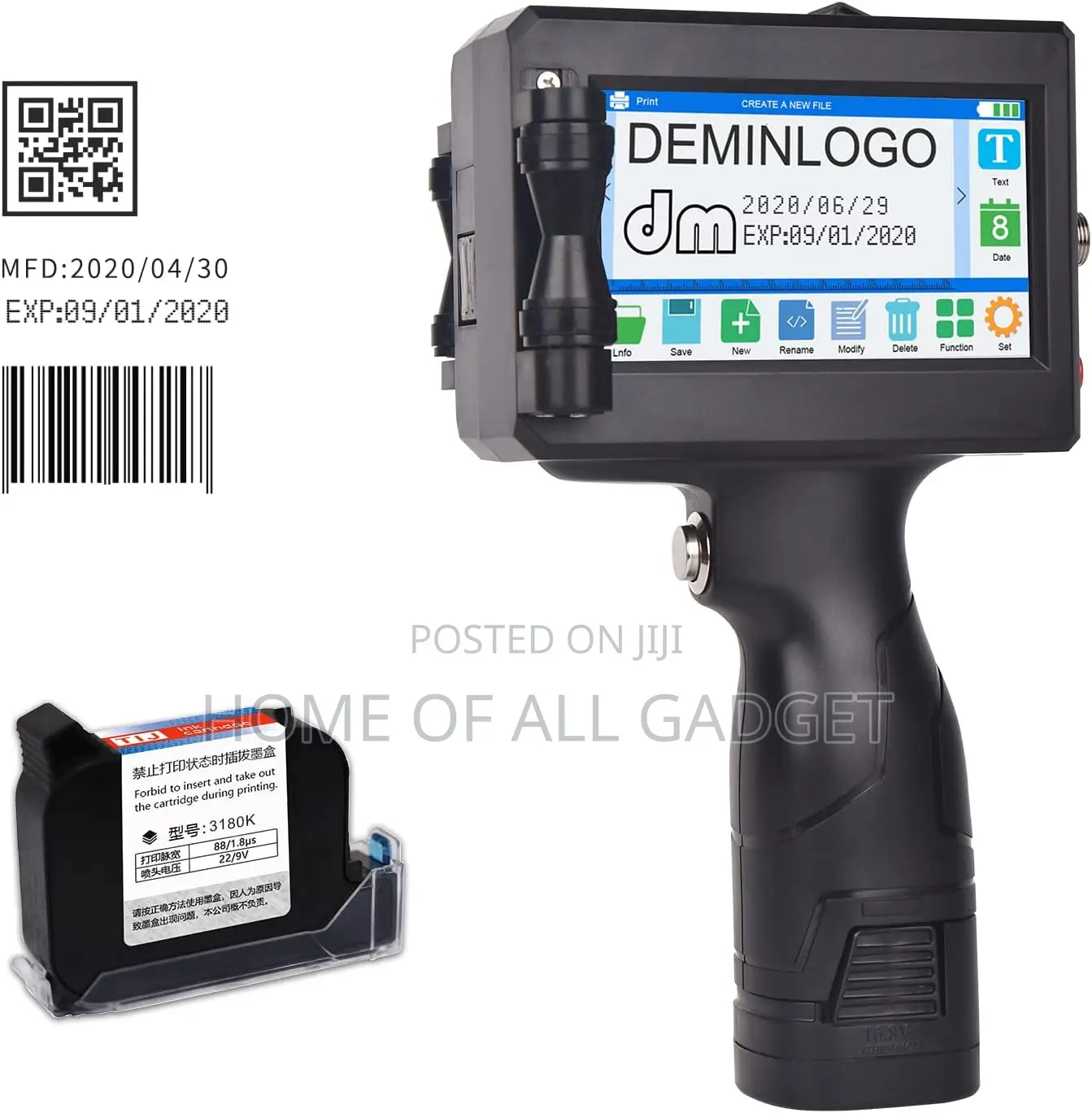 Handheld Printer Portable Inkjet Code Printer With 4.3 Inch