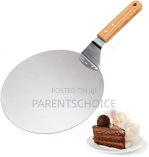 Stainless Steel Pizza, Cake Lifter With Wooden Handle