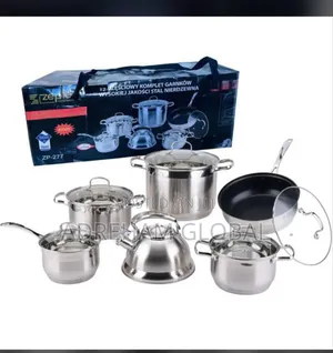 Zepie 12pcs Stainless Cookware Set With Kettle