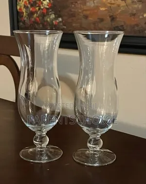 Elegant Clear Glass Hurricane Cup -- 6pcs