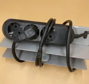 3-socket Black Power Strip Extension Cord, Featuring Schuko (Type F)