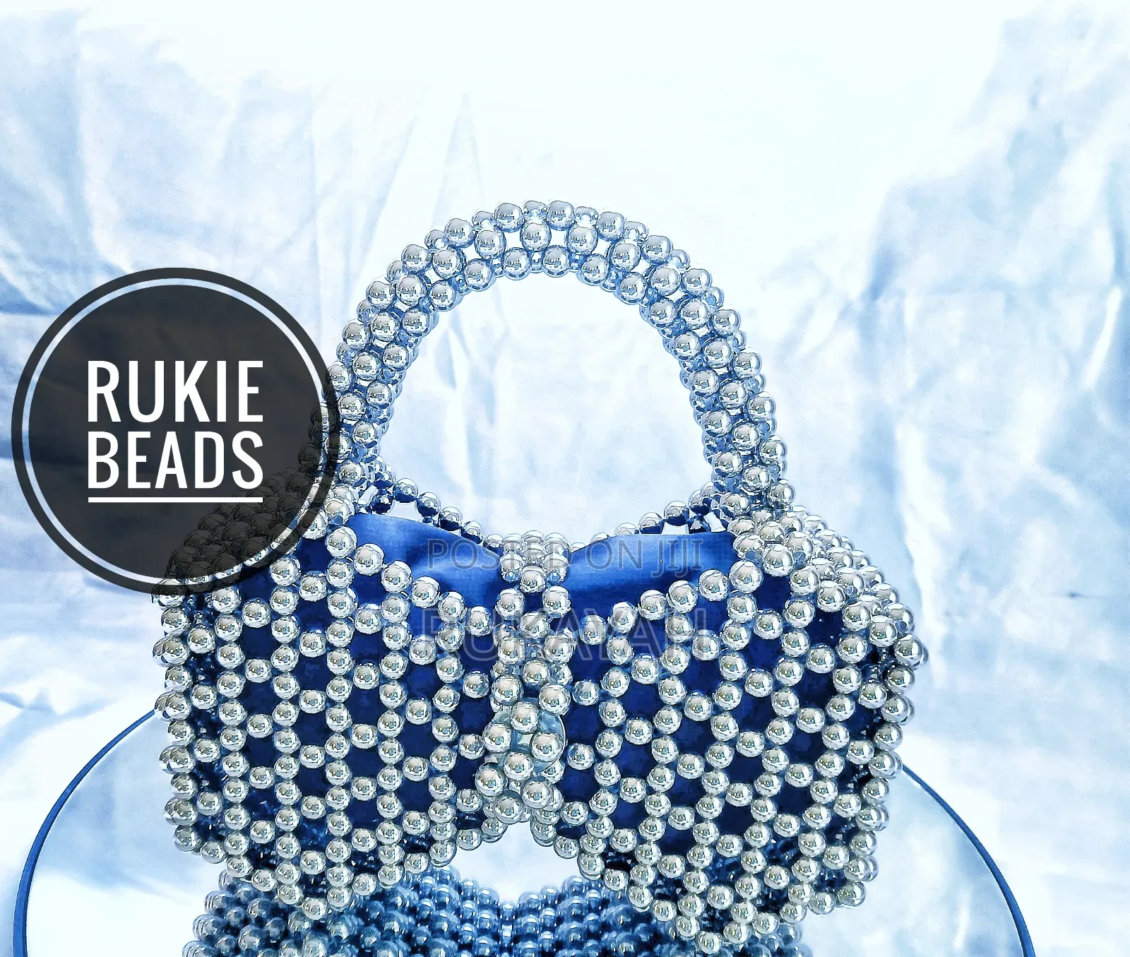Sliver Pearl Bead Bag