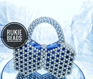 Sliver Pearl Bead Bag
