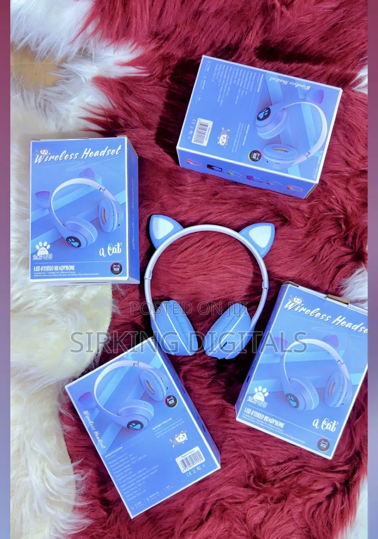 Cat Ear Bluetooth Headset Wireless