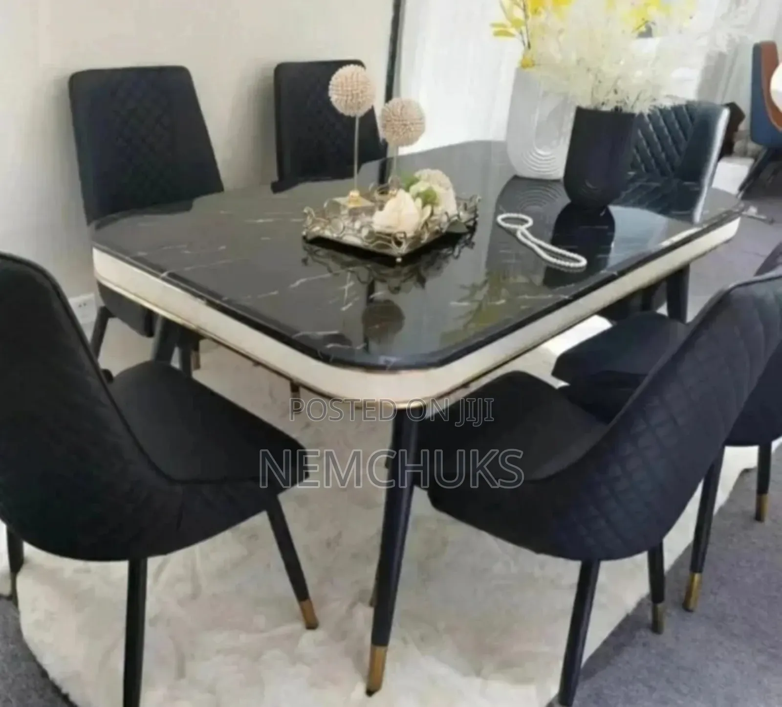 Exquisite 6 Seater Marble Dining Table