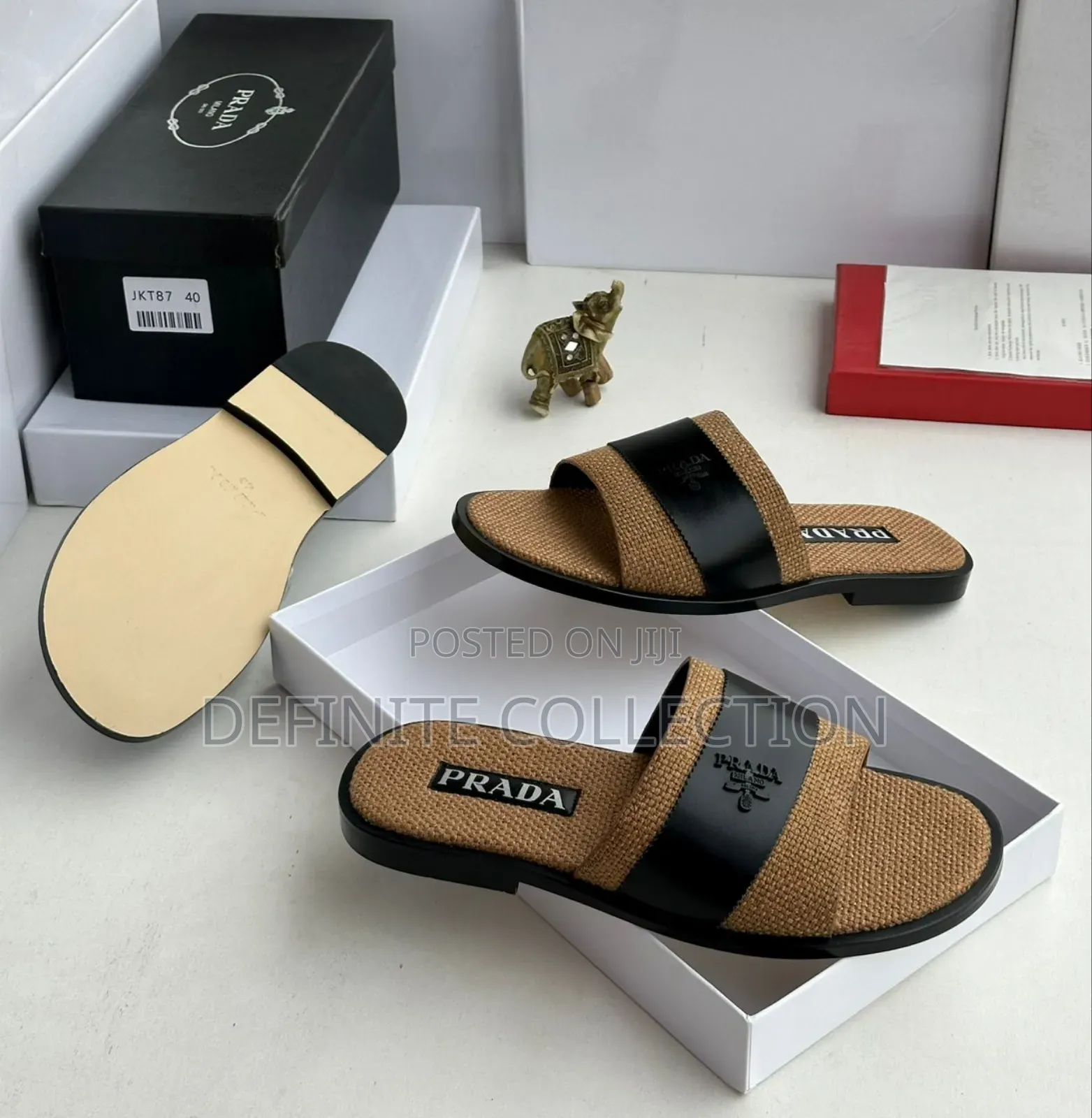 New Prada Unique Leather Slippers