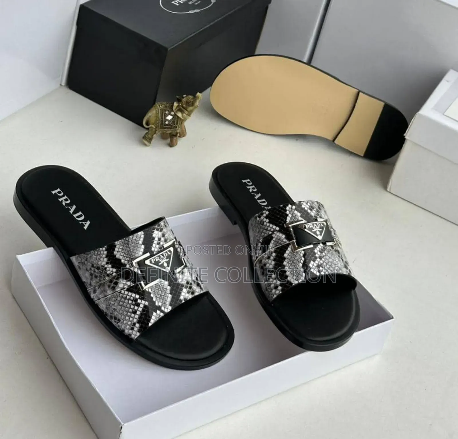 New Prada Unique Leather Slippers