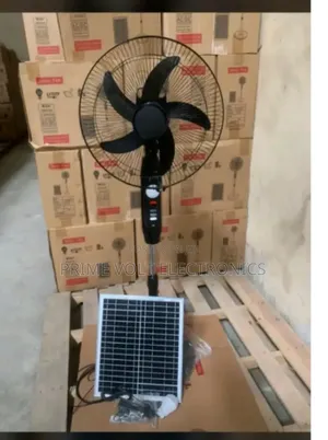 Charweek Solar Rechargeable Standing Fan With Solar Panel