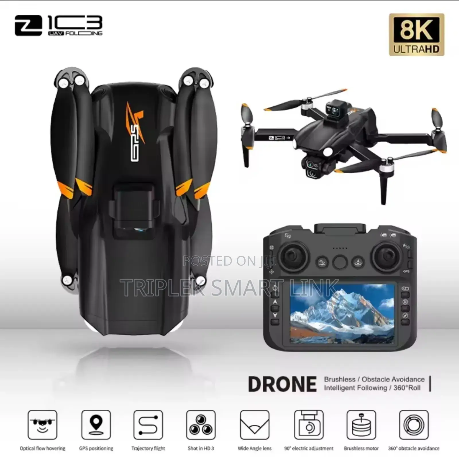 Z103 Obstacle Avoidance GPS Wifi Dual Camera Screen Controller Drone.