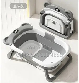 Double-folding Baby Bathtub With Digital Temperature Display