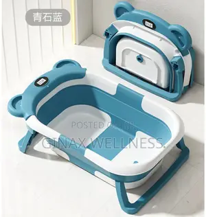 Double-folding Baby Bathtub With Digital Temperature Display