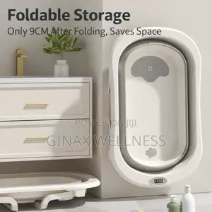 Luxury Foldable Baby Bathtub With Soft Rubber Bath Rack And Bath Toys