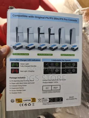 Ps5 Wall Mounted Cooling Stand With Controller Charger