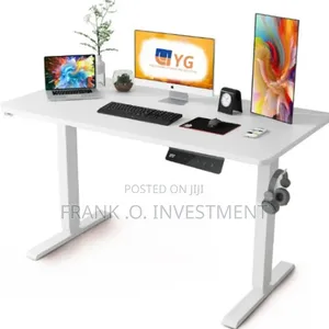 New Modern Adjustable Electric Table - 160cm × 60cm× 74cm - White