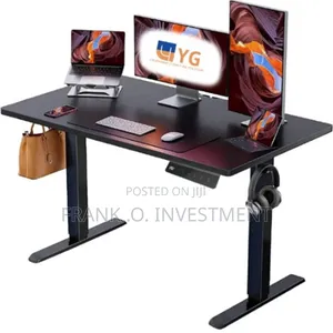 New Modern Adjustable Electric Table - 160cm × 60cm × 74cm- Black